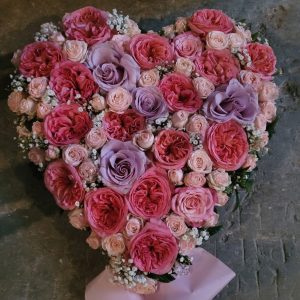 Rosa/Lila Hjärta-Stort 55cm