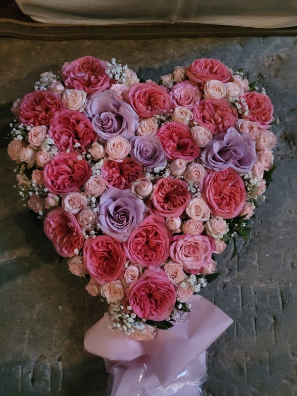 Rosa/Lila Hjärta-Stort 55cm