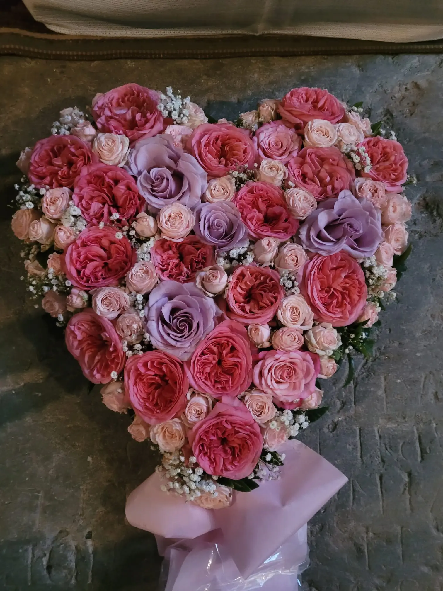 Rosa/Lila Hjärta-Stort 55cm